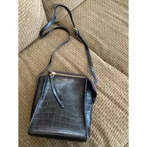 Missguided Bags Missguided Black Croc Shoulder Bag Poshmark